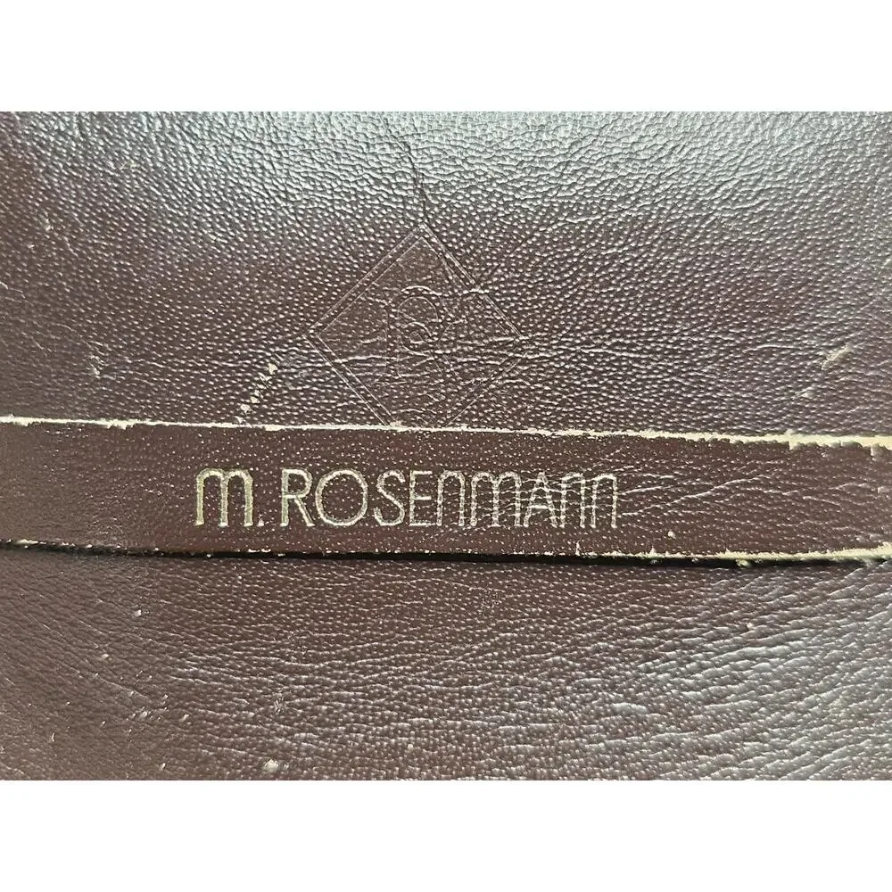 Vintage m. ROSENMANN Brown Leather Card Wallet Minimalist Case Retro